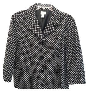 Chico’s black white checkered button jacket 16